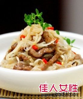 萵筍炒牛肉絲